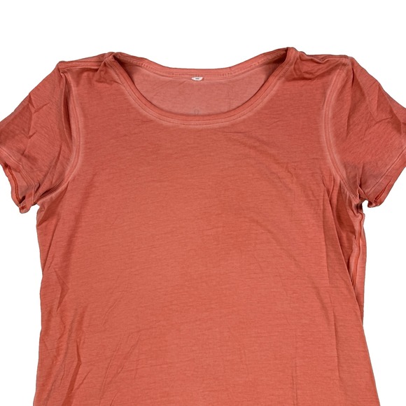 Womens Lululemon T Shirt Short Sleeve Peach Pink Size Small Cotton Workout - Picture 2 of 4